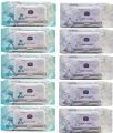 Pack of 10 soft cream baby wipes (70 Wet Sheets Each) large and soft baby wipes with Cap/Lid. Extra soft  baby wipes rash free wipes for Babies. 