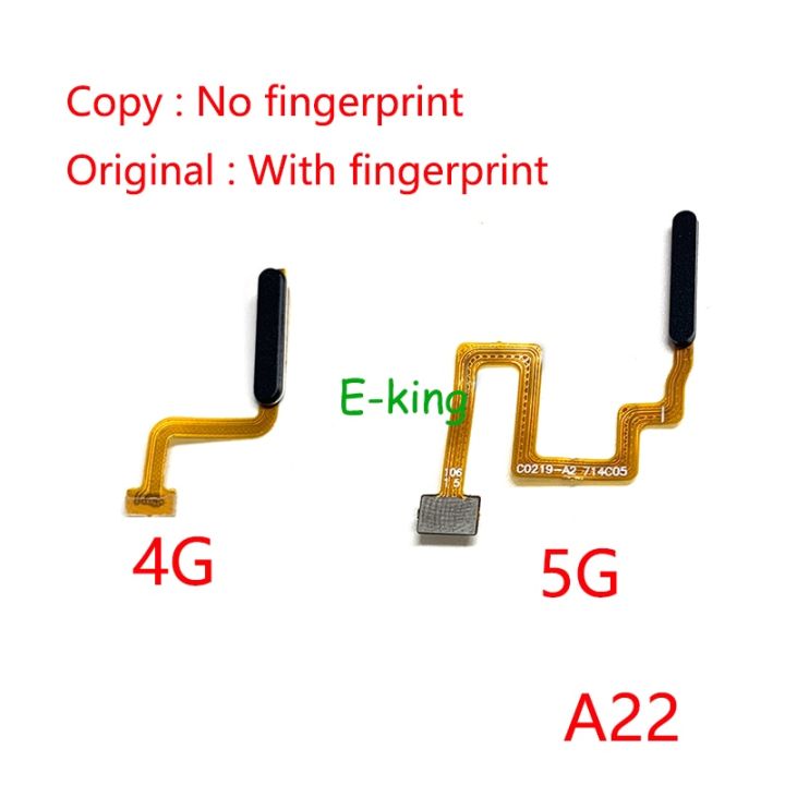 For Samsung Galaxy A22 4G 5G Power Switch ON OFF Home Button Side Key Flex Cable Fingerprint Touch ID