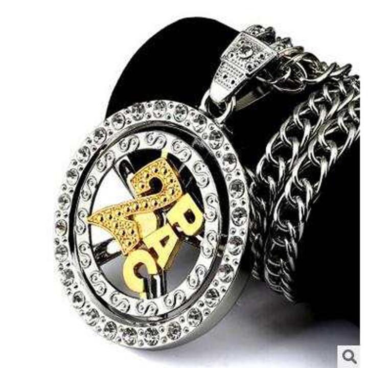 Fashion Jewelry Whirligig 2PAC Pendant Necklace  Gold Hip-Hop for Men Tide Brand Jewelry Necklace With 80cm Chain Bling