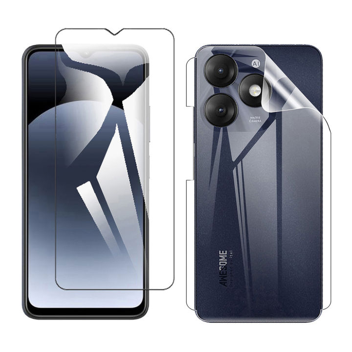 iTel A70 High-Quality Polish Glass Screen Protector + Transparent Hydrogel Film Clear Back Jelly Soft Protection Film Protector A70