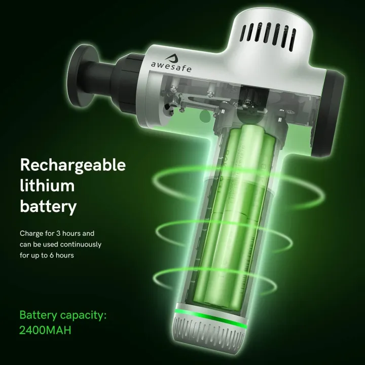 AWESAFE%20Massage%20Gun%20American%20Masager%20Handheld%20Deep%20Tissue%20Percussion%20Muscle%20Massager%20for%20Pain%20Relief%20Electric%20Body%20Massager%20with%20Quiet%20Brushless%20Motor,%204%20Speeds,%20LCD%20Screen%20and%205%20Types%20of%20Massage%20Heads%20-%20Image%204