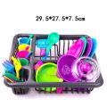 【Exclusive Discount】Kids Realistic Kitchen Toy for w/ Basket Utensil Knives Spoon Spatula Toddlers Simulation Table Ware for Play Set Presch. 