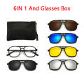 6 In 1 Female Night Vision Sport Male Goggles Clip Sunglasses Mirror Polarized Sun Glasses Magnetic Suction. 