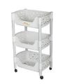 Multipurpose RackTwo and Three-tier Kitchen Rack with storage box vegetable & fruit rack storage rack 2 Layer and 3 laye Rack -Layer-Plastic 4 360 Degree Wheels 3 Story Storage trolly Portable Kitchen Home Multipurpose Good Quality Plastic - Random Colors. 