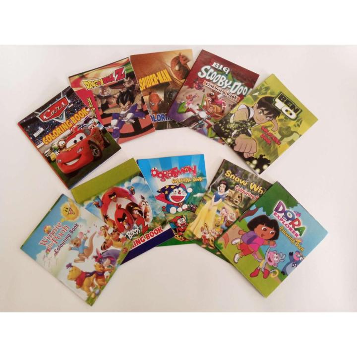 Pack of 10 Coloring books for Kids. Random Characters