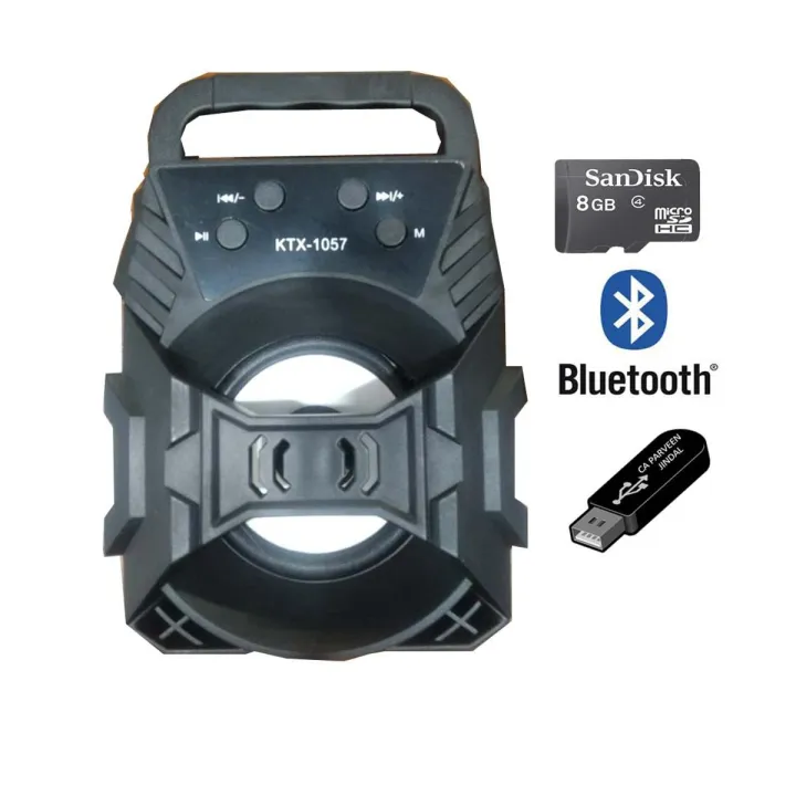 Portable Bluetooth & Rechargeable Speaker with Light + SD Card + USB ...