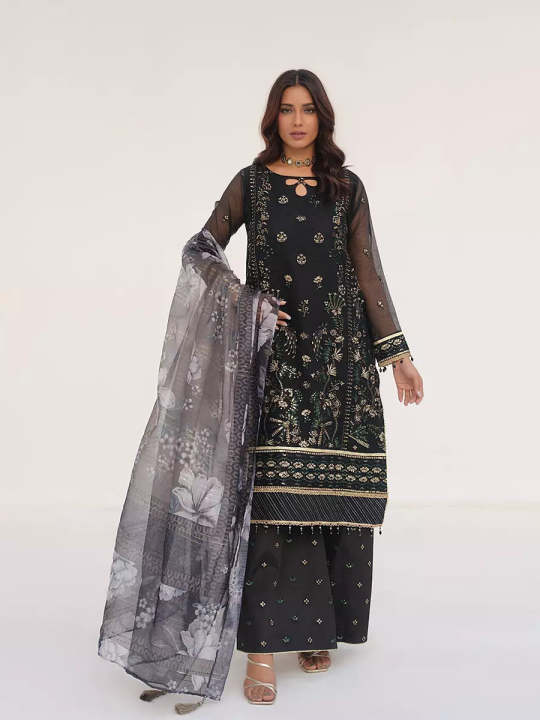 Salitex Eid Collection 3 Piece for Women Unstitched Festive Embroidered Suit (SUNW7NO117)