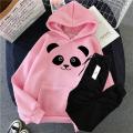 Panda Printed Hoodie And Trouser Winter Arrival Warm Fleece Track suit Drawstring Hood Best Outfits For  Girls and Women. 