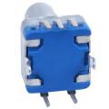 HYQZLTCA 2X 20-Point Shaft Detents Encoder and 360 Degree Rotary with Push Button Blue + Silver. 
