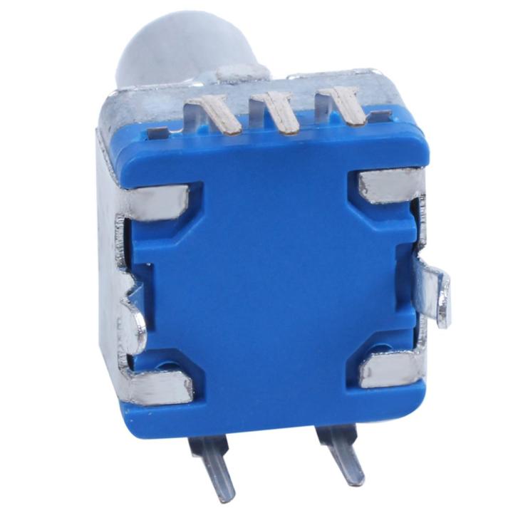 HYQZLTCA 2X 20-Point Shaft Detents Encoder and 360 Degree Rotary with Push Button Blue + Silver