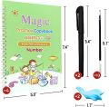 Magic Practice 4 BOOKS+10 INK REFILL+1 Pen  Reusable Handwriting Workbook for Kids - English Letters, Numbers, Addition, Subtraction, Drawing, and Calligraphy Set for Beginners. 