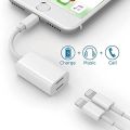Apple iPhone Adapter Connector without Bluetooth Splitter Apple MFi Certified 2 in 1 Dual Lightning Headphone Jack Audio and Charge Adaptor. 