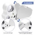 2 Pieces Jewelers Loupe 30X 60X 90X Jewelers Eye Loupe Magnifier. 