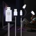Micro-USB TYPE C to HDMI 3 in 1 2K HDTV TV Connector USB Adapter Cable for Monitor iPhone iPad Android Smartphone. 