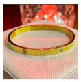 TEC Golden Karra Rhinestone GK-022, Premium Quality / Beautiful Shiny Elegant color / Bangle for Girls and Women, Fashion Jewelry, Stainless Steel, Arm Bangles.. 