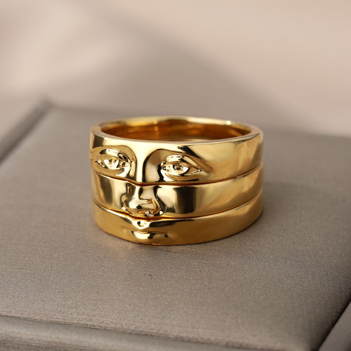 Yeah Rings Yeah Keniaoet Eye Rings For Women Men Stainless Steel Gold Color ...