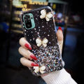 For Xiaomi Redmi Note 10 4G / Note 10S Back Cover Luxury 3D Shiny Rhinestone Butterfly Glitter Sequins Starry Girls Cases Clear Soft TPU Silicone Protective Mobile Phone Case. 
