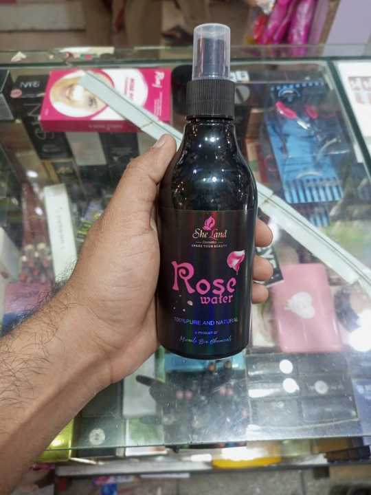 She Land Rose Water – 100% Natural Hydrating & Refreshing Toner for Glowing Skin