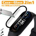 9D Film Glass for Xiaomi Mi Band 3 4 5 6 Screen Protector Case+Film for Miband 6 5 Smart Watchband Full Protective Cover Case. 