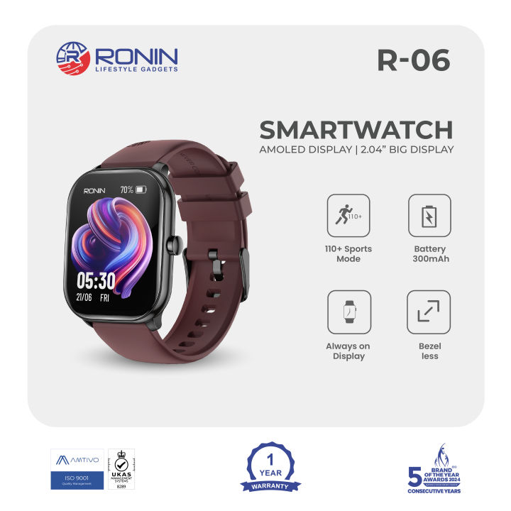Ronin%20R-06%20Smart%20Watch,%202.04'%20AMOLED%20Display%20with%20110+%20Sports%20Modes,%205-Hour%20Battery,%20Voice%20Assistant,%20Phone%20Calling,%20Music%20Control,%20and%20Sleek%20Design,%20High-Quality%20Display%20&%20Fitness%20Tracking,%201%20FREE%20Black%20Strap%20with%20Every%20Watch%20-%20Image%204