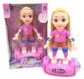 Doll with Hoverboard Toy for Girls | Balance Scooter with Lights & Music | Rotating Rolling Board | Cute Fashion Doll Playset for Kids 3+ | Gift Toy. 