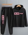 Blackpink Printed Winter Fleece Tracksuit Hoodie and Trouser For Women - Stylish and Warm Tracksuit - Premium Quality. 