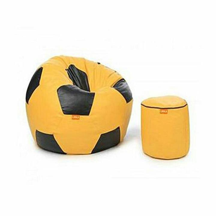 Foot Ball Style Bean Bag chair With a Stool