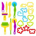 20pcs Play Dough Tools Kit DIY Plasticine Mold Modeling Clay Accessories Plastic Set Cutters Moulds Toys For Children Kids Gift. 
