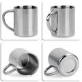 Handle Mug Double Layer Stainless Steel Camping Hiking Coffee Tea Cup Sets for Household Kitchen Helping Decor. 