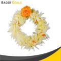Gajra Flower kangan Bangles bracelet for Mehendi Jewellery - Reusable - White with Yellow Flower. 