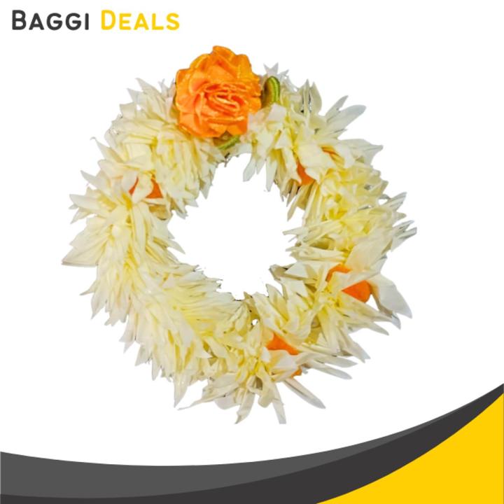 Gajra Flower kangan Bangles bracelet for Mehendi Jewellery - Reusable - White with Yellow Flower