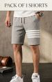 Pack Of 2 Linning Stripe Style Fashion Terry Shorts for Men. 