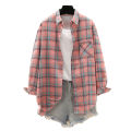 Plaid shirt women 2020 new Korean style all-match blouse loose long sleeve shirt. 