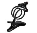 Metal Flexible Snake Mobile Holding Stand - Clip_on Mount Rotated 360 Degree Flexible Lazy Snake Stand - Long Arm Mobile Holder Stand For Bed Tablet For Car, Office, Bathroom, Kitchen And Home Use / Stand Colors Black Available. 