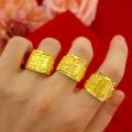 Gold shop with 999 24k real gold ring men's fortune adjustable 24 K 5D real gold ring smooth sailing domineering male ring. 