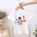 Astronaut Birthday Shirt Kids Birthday Party T-Shirt Boy Shirt Astronaut Theme Tops Clothes Space Print Child Short Sleeve Tee. 