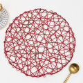 DIY Paper Rope Placemat Hand Woven Mat Insulation Decorative Placemat. 
