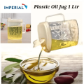 AZ - 1 Liter - Transparent Plastic Oil Container - Cooking Oil Jug with Colorful Plastic Cap & Pour Hole - High Quality - Portable - Washable - Cooking oil Dispenser - Canister - Random Colors. 