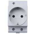 OIMG Eu Type 45Mm Din Rail Mount Ac Power Socket 16A 250V Ac Connector. 