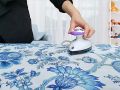 Travel Iron Quilting Mini Steam Craft Iron with Ceramic Soleplate | Small Compact Travel Steamer - Perfect for Travel, Quilting & Sewing - Purple/White. 