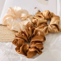 Pack of 5 High quality adjustable silk scrunchies for thick long hair Silk Scrunchies Stretchable ponytails for Girls and Women Silk hair pony multicolor. 