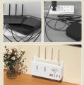 Pack of 2 –WIFI Holder Wall Mounted WiFi Router Shelf Box – ABS Plastic Wireless Router Holder & Organizer – Hidden Cable Storage Bracket – Space Saver for Home & Office – Easy Install – Black, White, Gray, Pink – Wall Mounted Decorative Internet Box. 