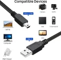 USB A to Mini B Data Transfer USB Charging Cable for PC, Laptop, Car Dash Cam, Digital Camera. 