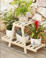 3-Tier Wooden Plant Stand Shelf Rack for Flower Pots – Durable Solid Wood, Easy Assembly (Wooden Finish). 
