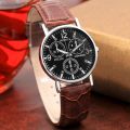 Clock Men Minimalist Dial Elegant Pointers quartz Watch Leather Belt Male Watches Fashion glass men's watch PD999. 