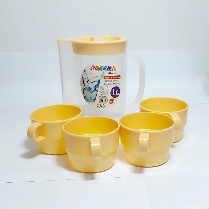 1L Plastic Jug with 4 Cups