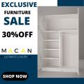 MACAN | Adjustible Space Saving Cabinet Wooden Almari Safe Almari With Drawers And Clothes Hanging Racks Show Cabinet With Drawers & Shelf Wooden Wordrobes. 