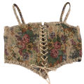 【KuaKe Mall】French Corset Tops To Wear Out  Corsets Bustier Crop Top Tank Lace Up Women Camisole. 