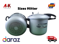 Induction Base Pressure Cooker 9 Liter  Induction Base, Triple Safety Lock, Heavy Gauge for Biryani, Beef & Daal – Stainless Steel + Aluminum. 