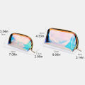 HAN Holographic Cosmetic Bag Transparent Makeup Case Pouch Toiletry Travel Organizer. 